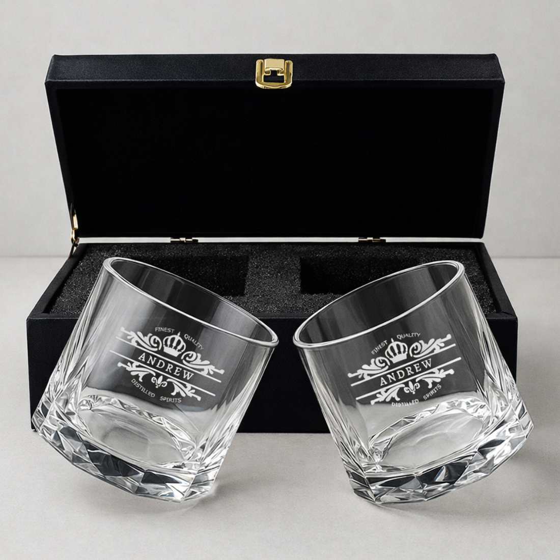 Custom Scotch Whiskey Glasses – Premium Engraved Diamond-Cut Whisky Glass, Gift for Men, Birthdays & Barware Lovers