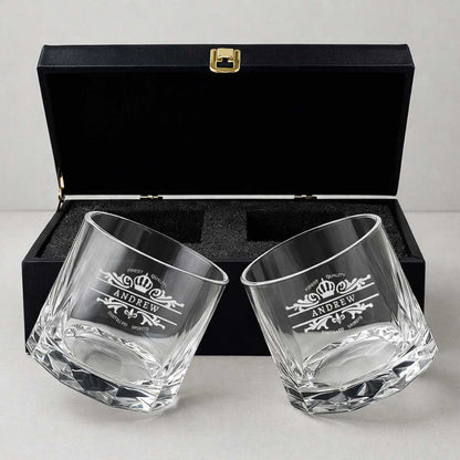 Custom Scotch Whiskey Glasses – Premium Engraved Diamond-Cut Whisky Glass, Gift for Men, Birthdays & Barware Lovers