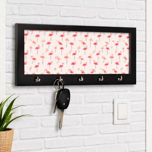 Key Holder Hanger For Wall -  Flamingos