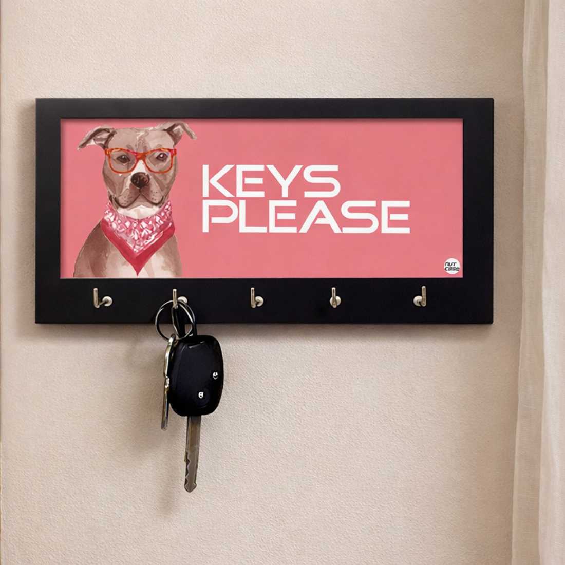 Key Holder Home Keys Organizer for Wall Decor - Hipster Pitbull