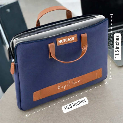 Personalized Office Laptop Bags with Name - Duo Tone Premium Laptop Carry Bag for up to 15” laptops