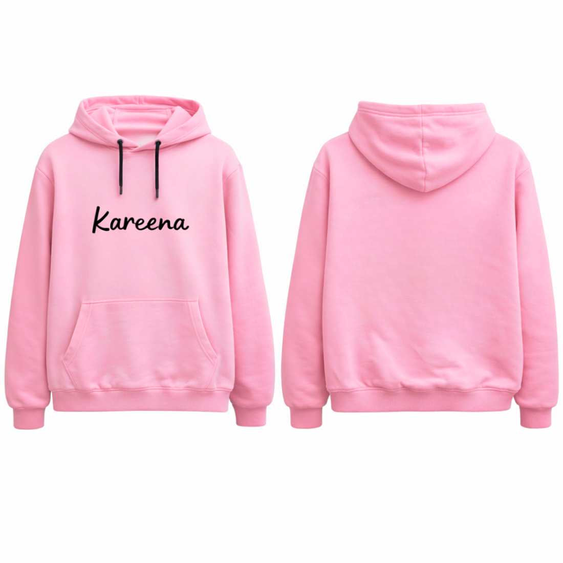 Custom Pink Hoodie with Name – Classic Sweatshirt for Everyday Wear