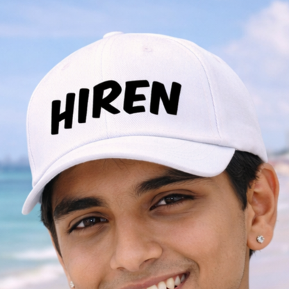 Nutcase Custom Caps with Name - White Cap