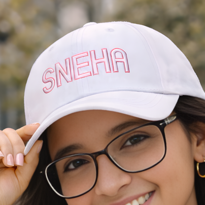 White Cap For Women with Name