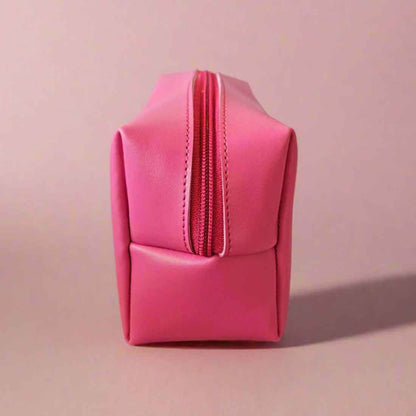 Mother’s Day Gift Box – Travel Combo Set for Mom (Passport Cover, Luggage Tag & Toiletry Bag in Pink PU Leather) - Name