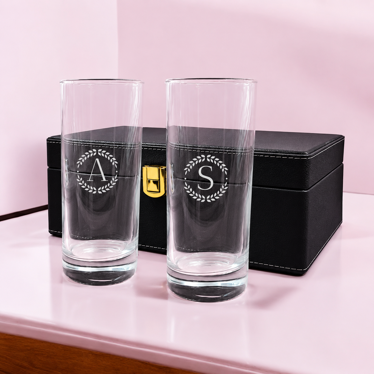Personalized Mojito Glassware Engraved with Initial - Alcohol Glasses