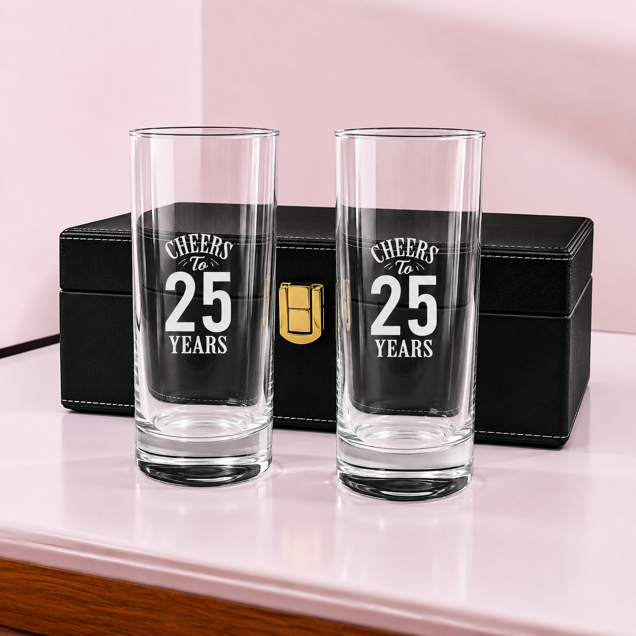 Cocktail Tall Glass Personalized with Years Engraved on Mocktail Glass - Cheers to Years