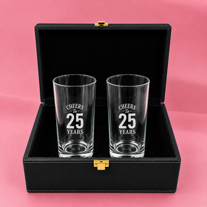 Cocktail Tall Glass Personalized with Years Engraved on Mocktail Glass - Cheers to Years