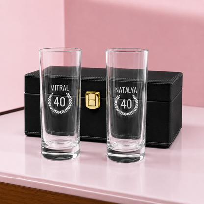Personalized Tall Glass Engraved Name on Cocktail Glassware