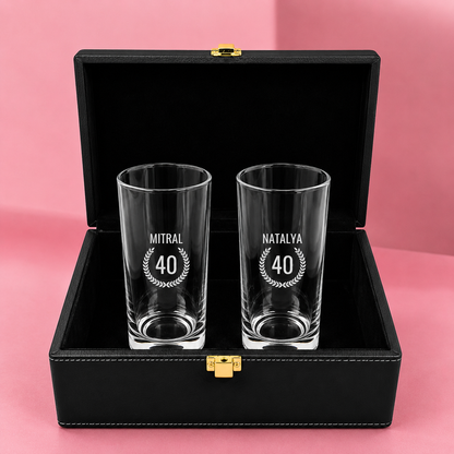 Personalized Tall Glass Engraved Name on Cocktail Glassware