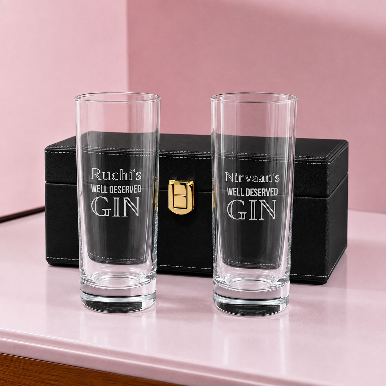 Personalized Tom Collins Glassware Engraved Gin Cocktail Highball Glasses