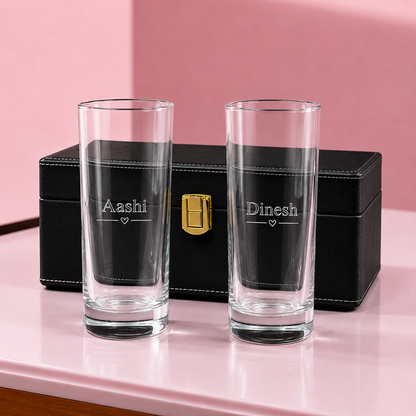Customized Cocktail Bar Glasses with Name Engraved Highball Glassware