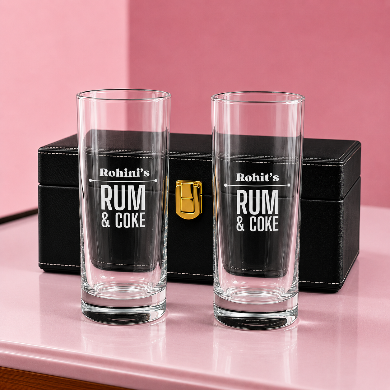 Custom Alcohol Glasses with Engraving Personalized Glassware - Rum & Coke