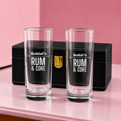 Custom Alcohol Glasses with Engraving Personalized Glassware - Rum & Coke
