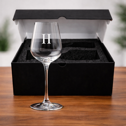 Custom Red Wine Glasses - Premium Wine Glass with Name Engraved - ADD INITIAL