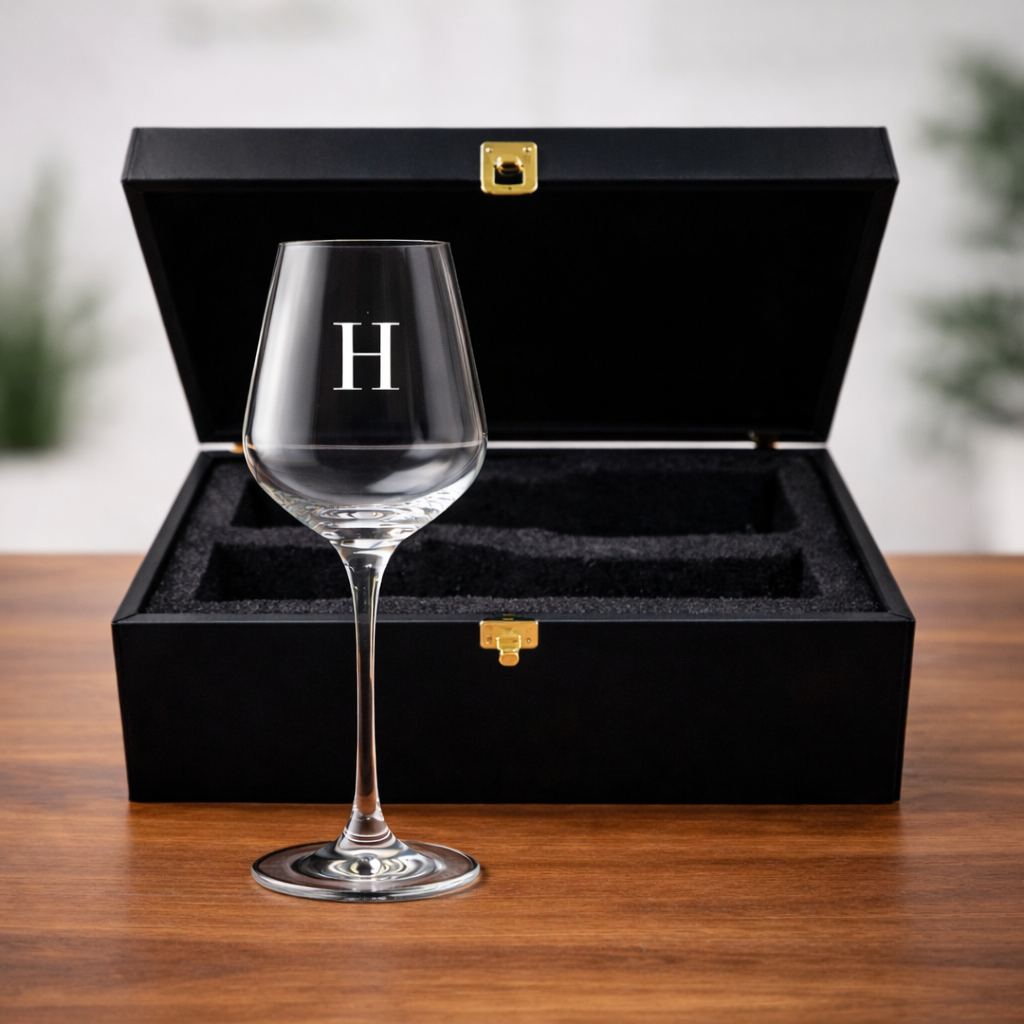 Custom Red Wine Glasses - Premium Wine Glass with Name Engraved - ADD INITIAL