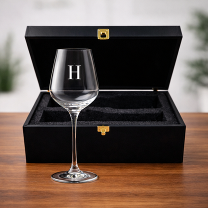 Custom Red Wine Glasses - Premium Wine Glass with Name Engraved - ADD INITIAL