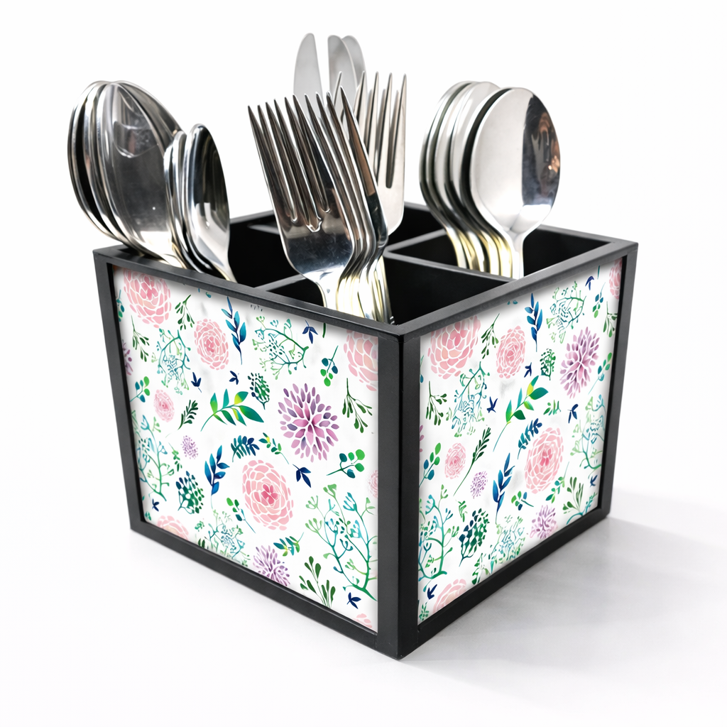 Silverware Cutlery Stand Organizer - Cute Flowers