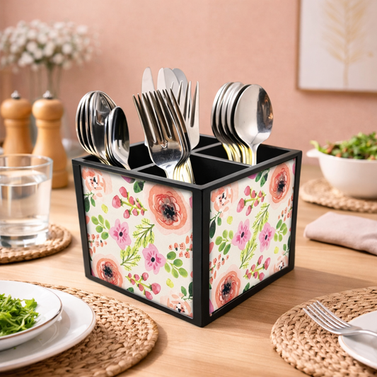 Silverware Cutlery Holder Organizer - Baby Flower