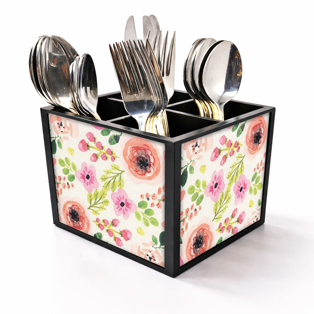 Silverware Cutlery Holder Organizer - Baby Flower