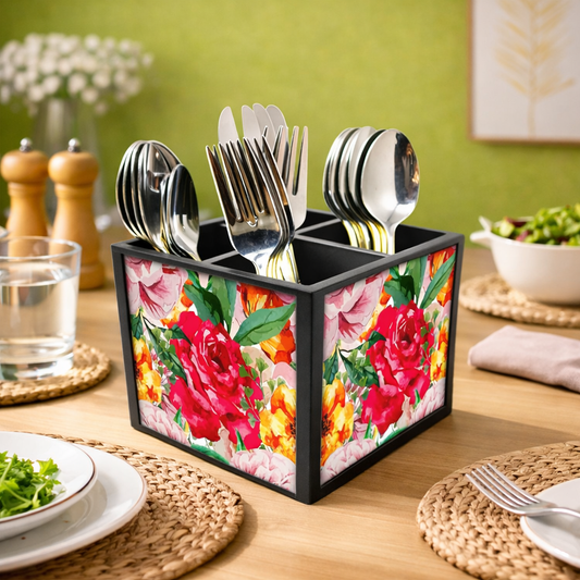 RosesCutlery Holder Stand Silverware Caddy Organizer