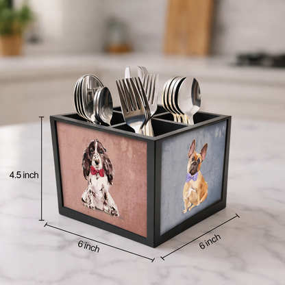 Budget Friendly Cutlery Holder -  Cute Small Dogs
