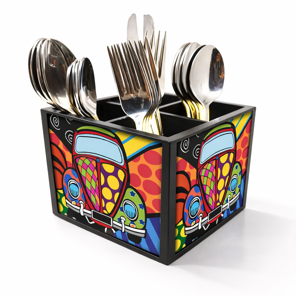 Cutlery Stand for Dining Table Forks Knives & Spoons Organizer - Taxi Art