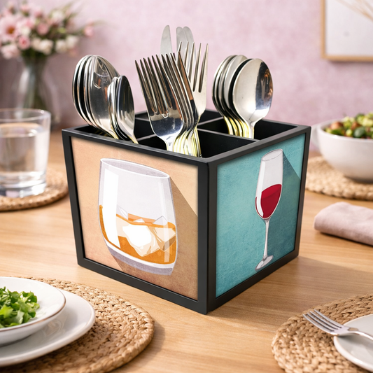 Wine GlassCutlery Holder Stand Silverware Caddy Organizer