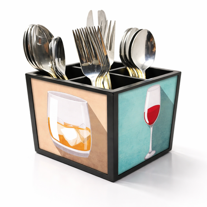 Wine GlassCutlery Holder Stand Silverware Caddy Organizer