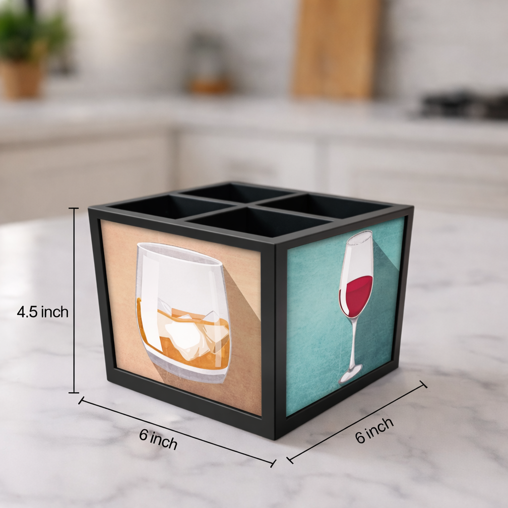 Wine GlassCutlery Holder Stand Silverware Caddy Organizer