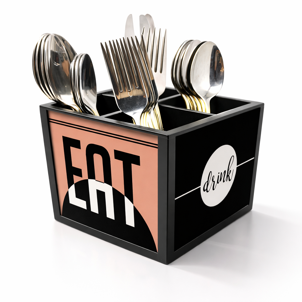 Eat DrinkCutlery Holder Stand Silverware Caddy Organizer