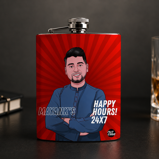 Whiskey Flask with Art Portraits - Personalized Hip Flasks