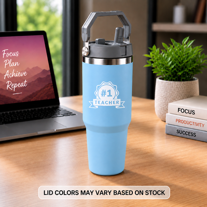 Insulated Tumbler with Handle 900ml Stainless Steel Vacuum Flask - Perfect Teacher Day Gift