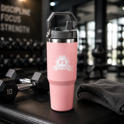 Insulated Tumbler with Handle 900ml Stainless Steel Vacuum Flask - Perfect Teacher Day Gift