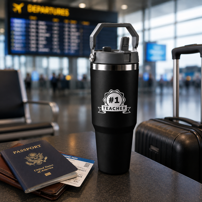 Insulated Tumbler with Handle 900ml Stainless Steel Vacuum Flask - Perfect Teacher Day Gift
