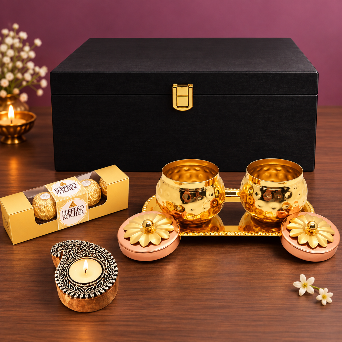 Nutcase Diwali Gift Set with Copper-Finished Jars and Premium Gifts Options