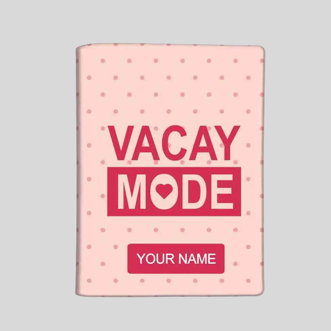 Custom Passport Cover with Name -  Vacay Mode