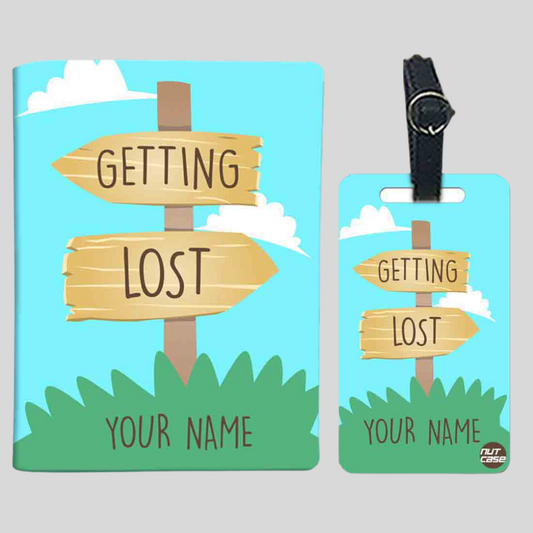 Personalized Passport Cover with Luggage Tag Set - Getting Lost