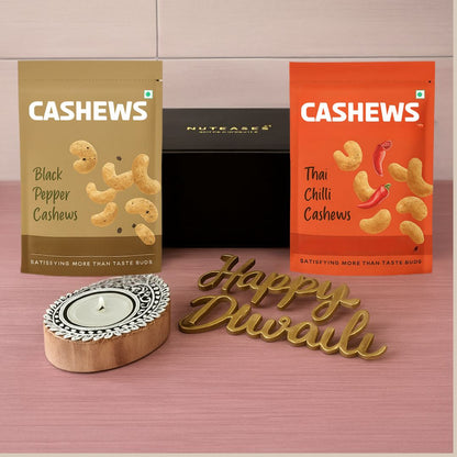 Nutcase Diwali Gift Box With Flavored Dry Fruits and Festive Candle