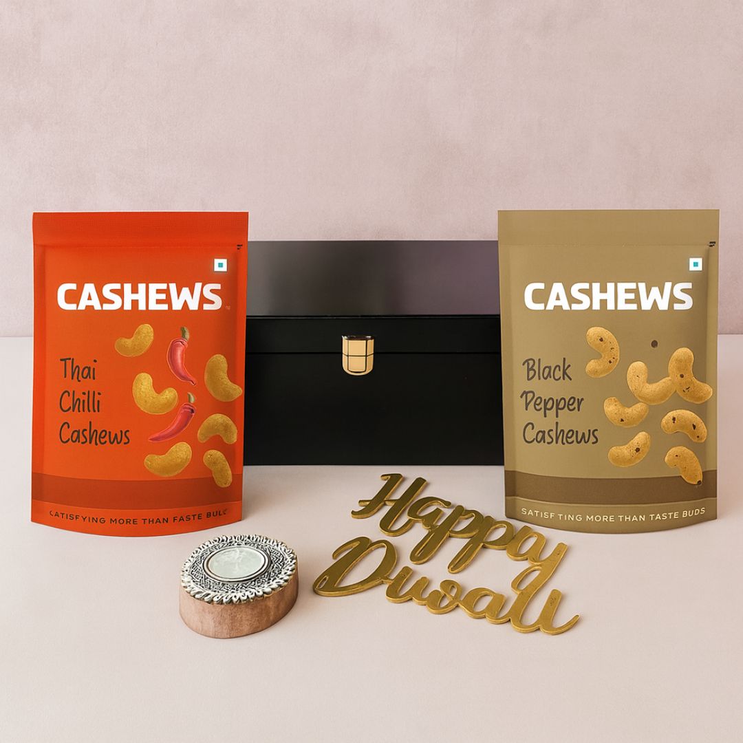 Nutcase Diwali Gift Box With Flavored Dry Fruits and Festive Candle