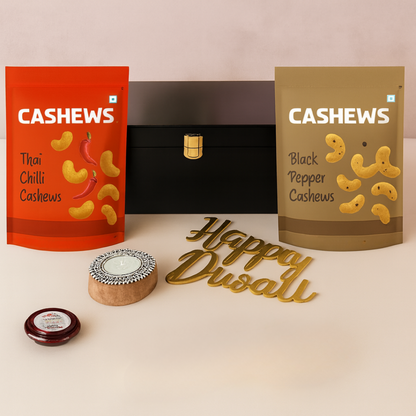 Nutcase Diwali Gift Box With Flavored Dry Fruits and Festive Candle
