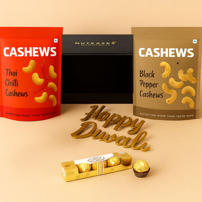 Nutcase Diwali Gift Hamper with Flavored Dry Fruits and Chocolate