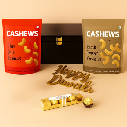 Nutcase Diwali Gift Hamper with Flavored Dry Fruits and Chocolate