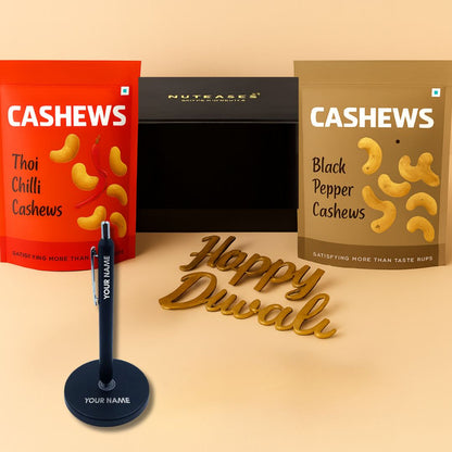 Nutcase Deepavali Gift Hamper with Flavored Dry Fruits and Magnetic Pen
