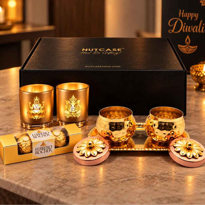 Nutcase Diwali Gift Set with Copper-Finished Jars and Premium Gifts Options