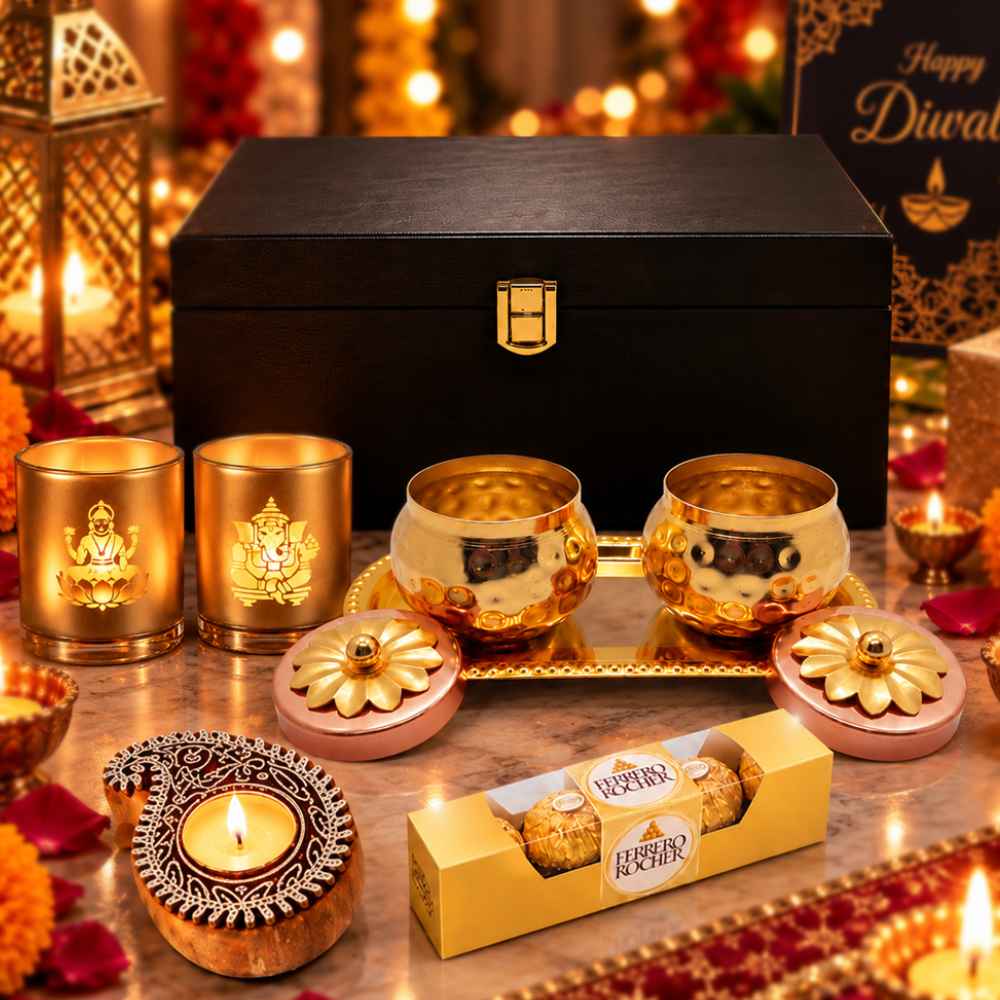 Nutcase Diwali Gift Set with Copper-Finished Jars and Premium Gifts Options