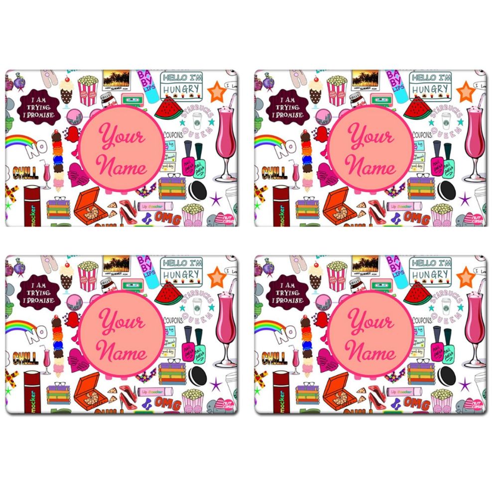 Custom Dinner Placemats for Girl Birthday Return Gift Ideas - Girly
