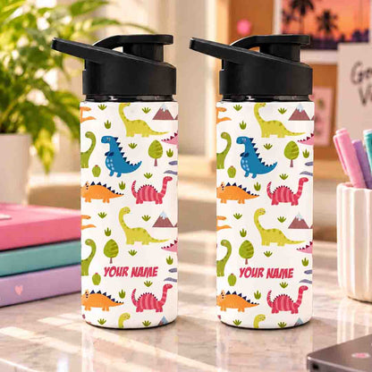Custom Name Bottle For Kids Sipper Bottles - Cute Dinosaur