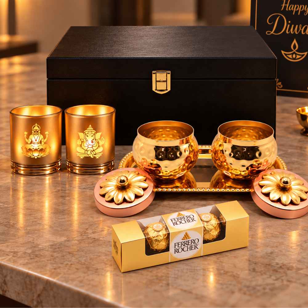 Nutcase Diwali Gift Set with Copper-Finished Jars and Premium Gifts Options