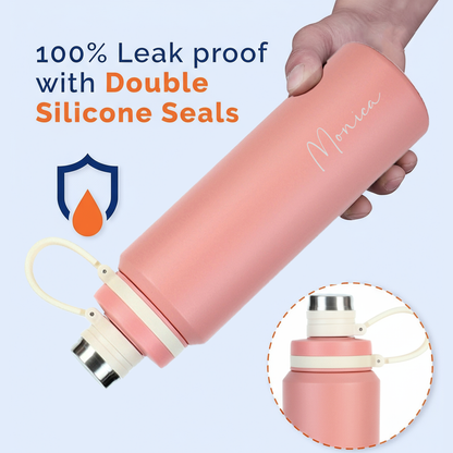 Personalized Hot and Cold Water Bottle – Premium Stainless Steel Drink Bottle Flamingo Design for Gym, Work, Home & Outdoor Adventures